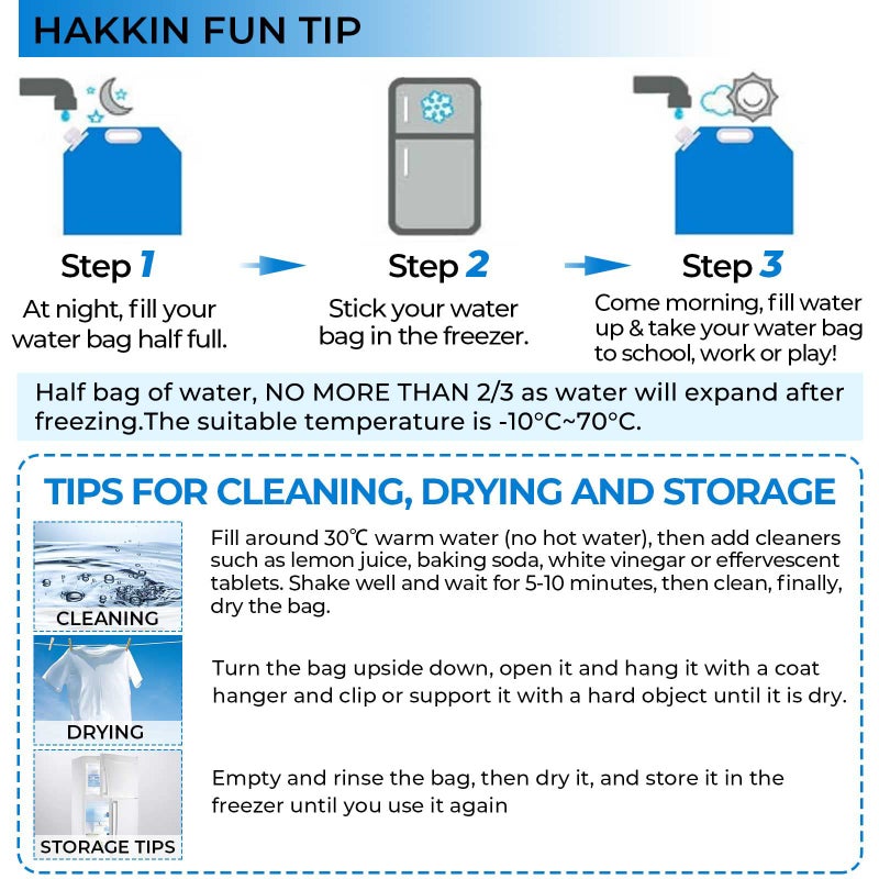 Hakkin Collapsible Water Tank Container 4 Pack 1.3 Gallon/5L, No-Leak Freezable Portable BPA Free Food Grade Plastic Storage Jug for Camping, Hiking, Travel, Emergency Survival Kit Bonus 2 Pcs Caps - Image 4